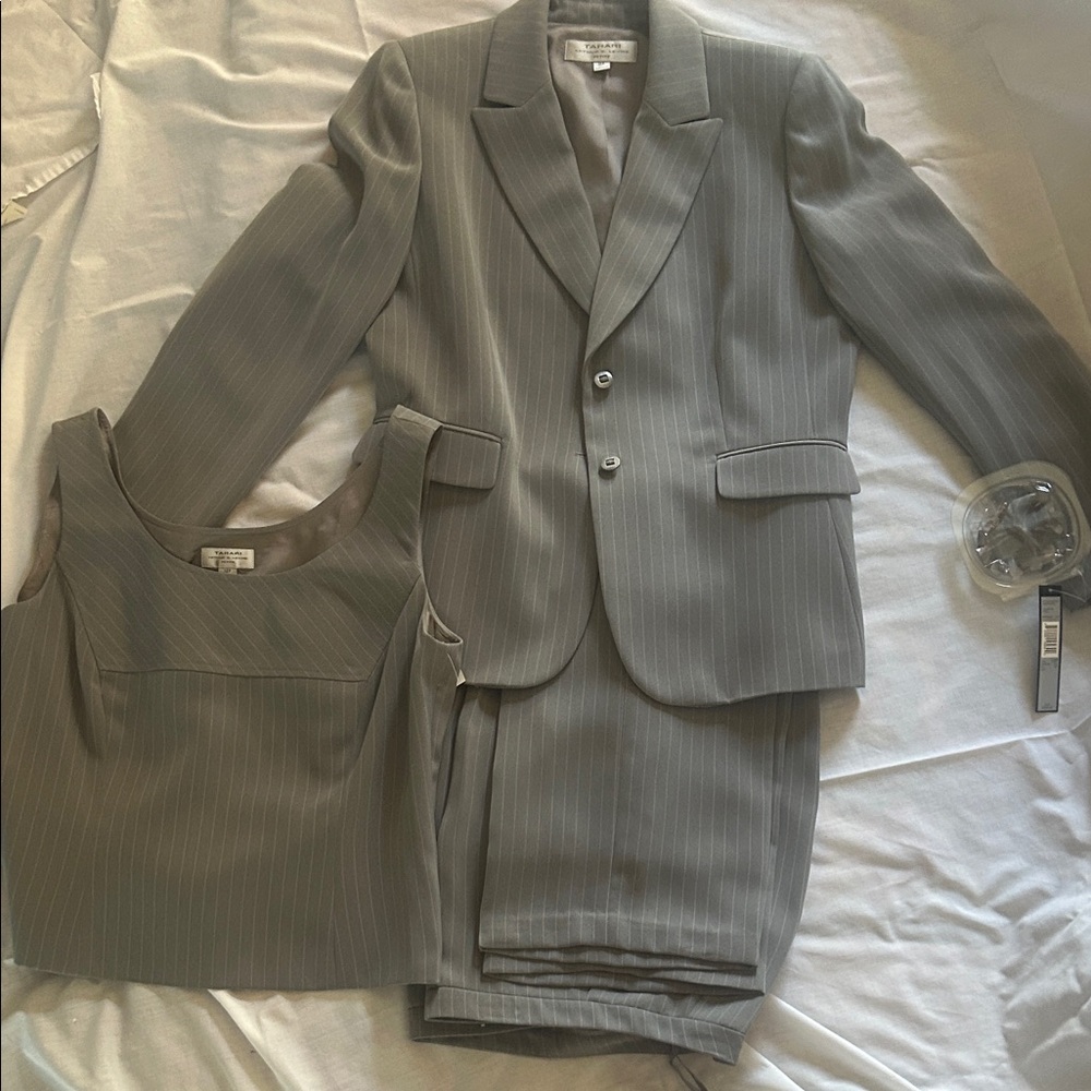 Tahari Gray Classic Suit Set